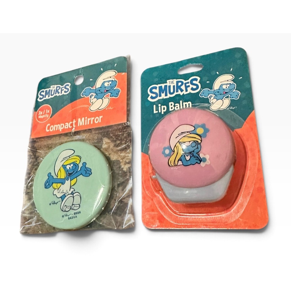 The Smurfs Smurfette Compact Mirror and Lip Balm Gift Set New